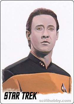 Lt. Commander Data Starfleet's Finest Painted Portrait Metal Parallel card