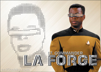 Lt. Commander La Forge Phaser Cut Bridge Crew card