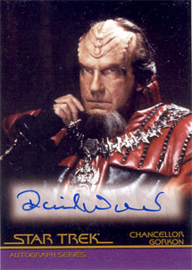 David Warner as Chancellor Gorkon in STVI: The Undiscovered Country Autograph card