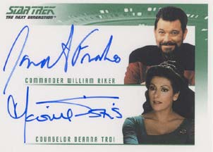 Jonathan Frakes/Marina Sirtie as Riker/Troi Autograph card