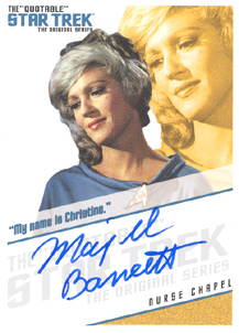 Majel Barrett as Nurse Chapel Autograph card