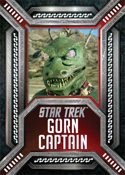 Gorn Captain from Arena Laser Cut Villians card