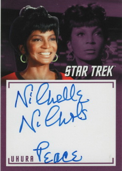 Nichelle Nichols as Uhura Inscription Autograph card