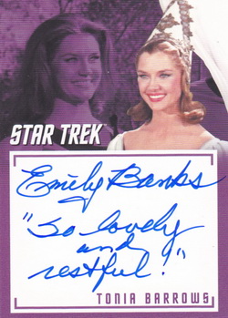 Emily Banks as Tonia Barrows in Shore Leave Inscription Autograph card