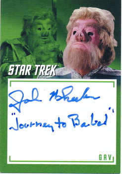 John Wheeler as Gav in Journey To Babel Inscription Autograph card