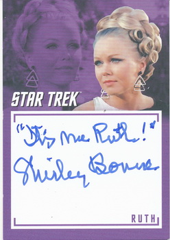 Shirley Bonne as Ruth in Shore Leave Inscription Autograph card