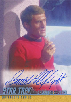 Budd Albright as Crewman Rayburn in What Are Little Girls Made Of? Autograph card