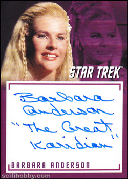 Barbara Anderson Quantity Range: 10-25 Autograph card
