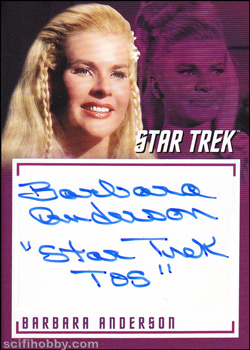 Barbara Anderson Quantity Range: 25-50 Autograph card