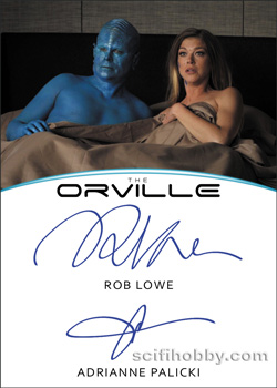Dual Autograph Card signed by Adrianne Palicki as Commander Kelly Grayson and Rob Lowe as Darulio 9-Case Incentive