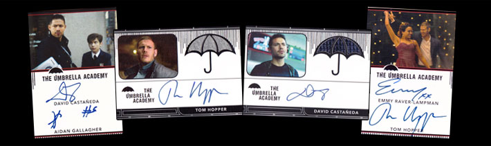 Autograph cards of Hopper, Castaneda, Gallagher, Raver-Lampman