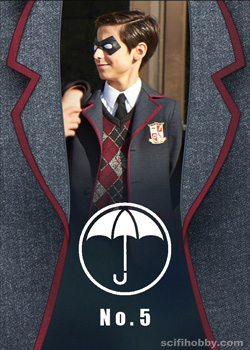 Number Five Then and Now Umbrella Academy card
