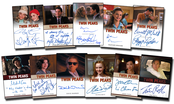 Autograph cards signed by the staring cast