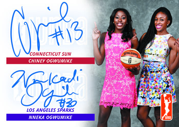 Chiney Ogwumike and Nneka Ogwumike - Rookie Dual Autograph card