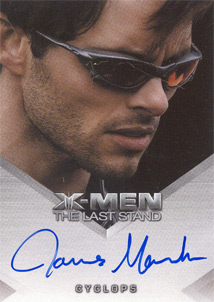 James Marsden as Scott Summers/Cyclops Autograph card