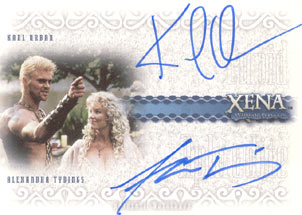 Alexandra Tydings as Aphrodite and Karl Urban as Cupid Autograph card